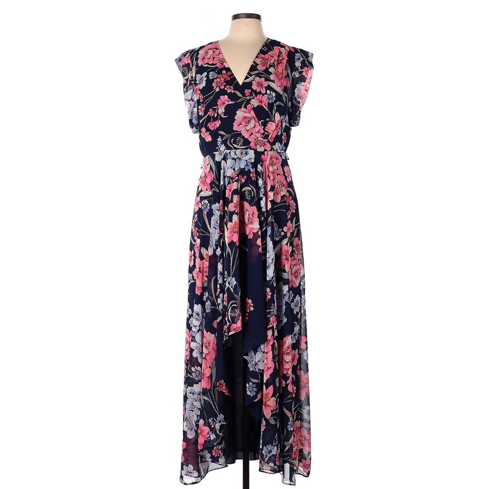 Eliza J Floral Maxi Tie Dress